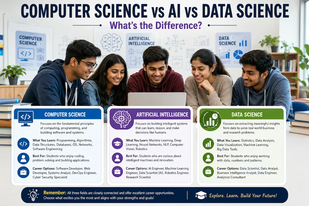 Computer Science vs AI vs Data Science – What’s the Difference?